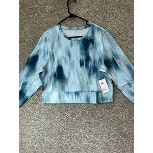 Old Navy Active Go Dry Long Sleeve Blue Tie Dye Cutout Back Soft Size XL